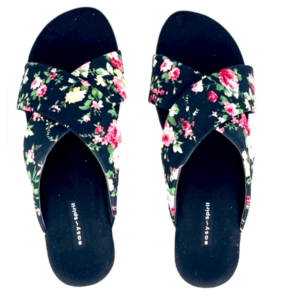 Easy spirit floral slip on sandals